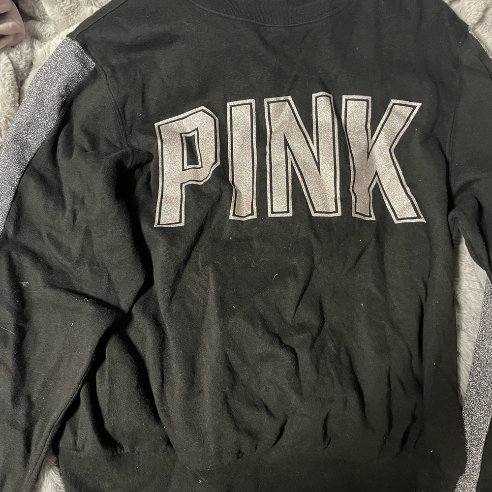 PINK OVERSIZED GLITTERY CREWNECK